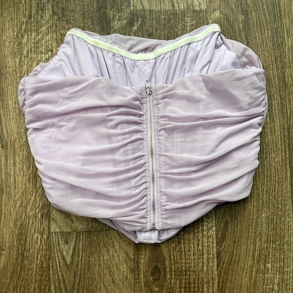 Lavender Strapless Corset Crop Top - Picture 4 of 6